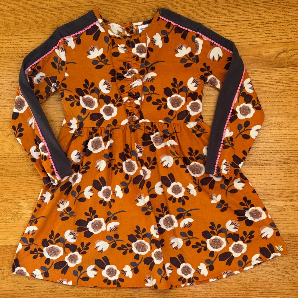 Deux par Deux Floral Fine Corduroy Dress